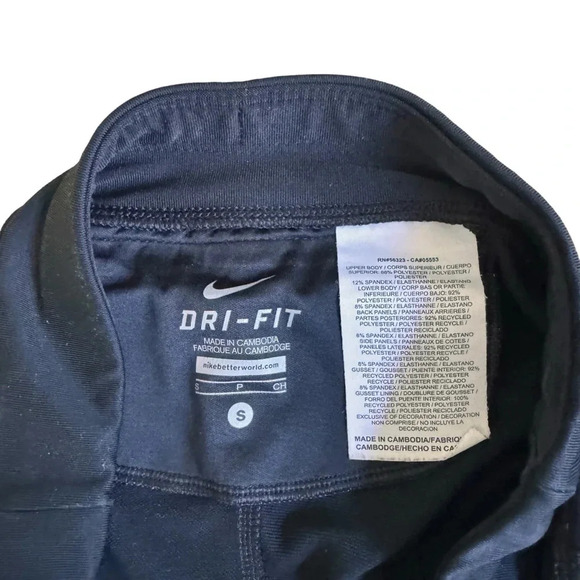 Nike Black Running Leggings Dri-Fit Small Sports zipper Bottom Pocket Women’s - Picture 9 of 11